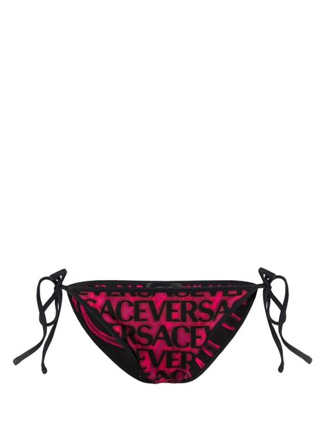 versace logo print bikini